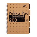 Pukka Pad Kraft Project Book 200 lapos A4 vonalas spirálfüzet (9566-KRA)