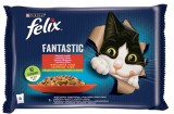 Purina FELIX FANTASTIC Csirkével és paradicsommal/Marhával és sárgarépával aszpikban nedves macskaeledel 4x85g