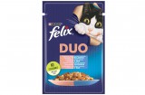 Purina FELIX FANTASTIC DUO Lazaccal és szardíniával aszpikban nedves macskaeledel 85g