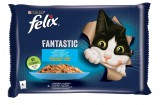 Purina FELIX FANTASTIC Lazaccal/Lepényhallal aszpikban nedves macskaeledel 4x85g