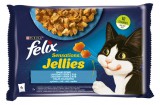 Purina FELIX SENSATIONS JELLIES Halas válogatás aszpikban nedves macskaeledel 4x85g