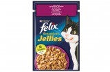 Purina FELIX SENSATIONS JELLIES Kacsával, aszpikban spenóttal nedves macskaeledel 85g