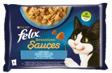 Purina FELIX SENSATIONS SAUCES Halas válogatás szószban nedves macskaeledel 4x85g