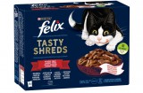Purina Felix Shreds Házias Válogatás teljes értékű állateledel felnőtt macskáknak szószban 12 x 80 g