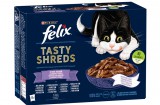 Purina FELIX SHREDS Vegyes válogatás szószban nedves macskaeledel 12x80g