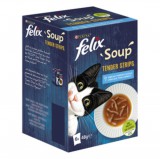 Purina FELIX Soup Tender strips Halas válogatás szószban nedves macskaeledel falatkákkal 6x48g