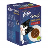 Purina FELIX Soup Tender strips Házias válogatás szószban nedves macskaeledel falatkákkal 6x48g