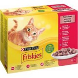 Purina Friskies alutasakos macskatáp - csirke, marha, bárány és kacsa szószban 12 x 85 g
