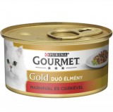 Purina GOURMET GOLD Csirkével és marhával duó élmény nedves macskaeledel 85g