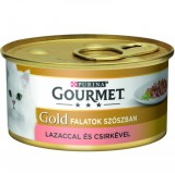 Purina GOURMET GOLD Lazaccal és csirkével szószban nedves macskaeledel 85g