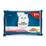 Purina Gourmet Perle alutasakos macskaeledel, mini szeletek zöldségekkel szószban 4 x 85 g