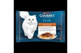 Purina GOURMET PERLE GRAVY DELIGHT Csirkével/Marhával nedves macskaeledel 4x85g
