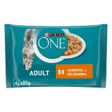 Purina One csirkével és zöldbabbal nedves macskaeledel 4 x 85 g