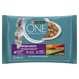 Purina One Difficult Appetite teljes értékű állateledel felnőtt macskák számára 4 x 85 g