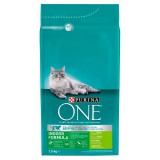 Purina One Indoor Formula pulykában és teljes kiőrlésű gabonákban gazdag száraz macskaeledel 1,5 kg