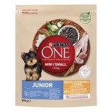 Purina One Junior teljes értékű állateledel kölyökkutyák számára csirkében gazdag, rizzsel 2 x 800 g