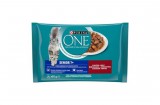PURINA ONE SENIOR Marhával és Sárgarépával nedves macskaeledel 4x85g