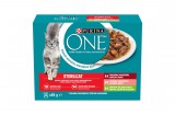 PURINA ONE STERILCAT Marhával/lazaccal/pulykával nedves macskaeledel 12x85g