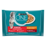 Purina One Sterilcat teljes értékű állateledel felnőtt macskák számára - csirke, marha 4 x 85 g