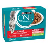 Purina One Sterilcat teljes értékű állateledel felnőtt macskák számára - marha, lazac, pulyka 6 x (12 x 85 g)