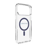 Puro Lite Mag TPU+PC tok kompatibilis a MagSafe iPhone 17 Pro készülékkel - átlátszó kék gyűrűvel