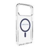 Puro Lite Mag TPU+PC tok kompatibilis a MagSafe iPhone 17 Pro Max készülékkel - átlátszó kék gyűrűvel