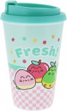 Pusheen cicás pohár műanyag tetővel, 350 ml, Pusheen Fruits