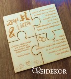 Puzzle meghívó, gravírozott modern mintával