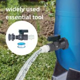 PVC kerti esővízgyűjtő hordó csap készlet tömlőadapterrel és univerzális csatlakozómenettel