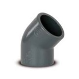PVC könyök idom, 45 fokos szögben, D50 mm-es méretben