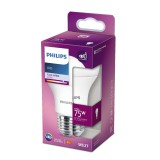 PHILIPS E27 normál izzó A60 LED fényforrás, 4000K természetes fehér, 10 W, 200°, CRI 80, 8718699769888