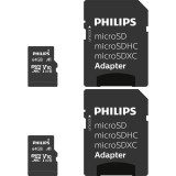 Philips PHMSDA64GUHSIU1P2 MicroSDXC, 64 GB, Class 10, UHS-I U1 memóriakártya csomag (2 db) SD adapterrel