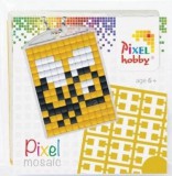 PIXELHOBBY Pixel kulcstartókészítő szett 1 kulcstartó alaplappal, 3 színnel, méhecske