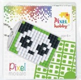 PIXELHOBBY Pixel kulcstartókészítő szett 1 kulcstartó alaplappal, 3 színnel, panda