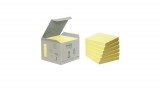 POST-IT Öntapadó jegyzettömb, 76x76 mm, 6x100 lap, környezetbarát, 3M POSTIT, sárga