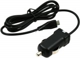 Powery Autós töltő kábel Micro USB 1A fekete Nokia Asha 210 DUAL SIM