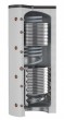 Puffer tartály 3 hőcserélős Cordivari Eco-Combi 500 liter 1 inox és 2 acél hőcserélővel. Az inox cső a használati melegvíz felmelegítésére szolgál