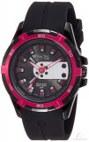 Q&Q Attractive férfi karóra szilikon szíjjal - Fekete piros