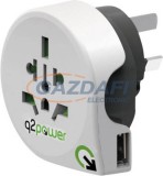 Q2 Power Utazóadapter, World to Australia USB