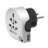 Q2 Power Utazóadapter, World to Europe USB
