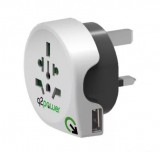Q2 Power Utazóadapter, World to UK USB
