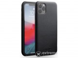 Qialino műanyag, valódi bőr bevonatú tok Apple iPhone 11 Pro készülékhez, fekete