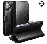 QIALINO tok álló, valódi bőr (FLIP, oldalra nyíló, asztali tartó) FEKETE Apple iPhone 16