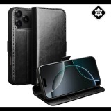 QIALINO tok álló, valódi bőr (FLIP, oldalra nyíló, asztali tartó) FEKETE Apple iPhone 17 Pro (GP-173393) (GP-173393)