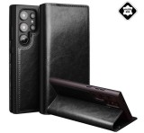 QIALINO tok álló, valódi bőr (FLIP, oldalra nyíló, asztali tartó) FEKETE Samsung Galaxy S25 Ultra (SM-S938)