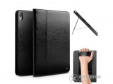 QIALINOQIALINO álló valódi bőr aktív flip oldalra nyíló tok Apple Ipad Pro 11 készülékhez, fekete