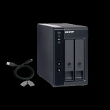 QNAP 2-bay 3.5" SATA HDD USB 3.1 Gen2 10Gbps type-C hardware RAID external enclosure. (TR-002)