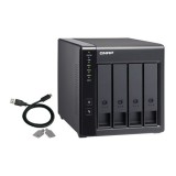 QNAP 4-bay 3.5" SATA HDD USB 3.0 type-C hardware RAID external enclosure. USB-C to US (TR-004) - NAS