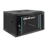 Qoltec 19" Fali rack szekrény 6U 600x370mm - Fekete (54462)