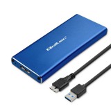 Qoltec 51833 M.2 USB 3.0 Külső SSD ház - Kék (51832)